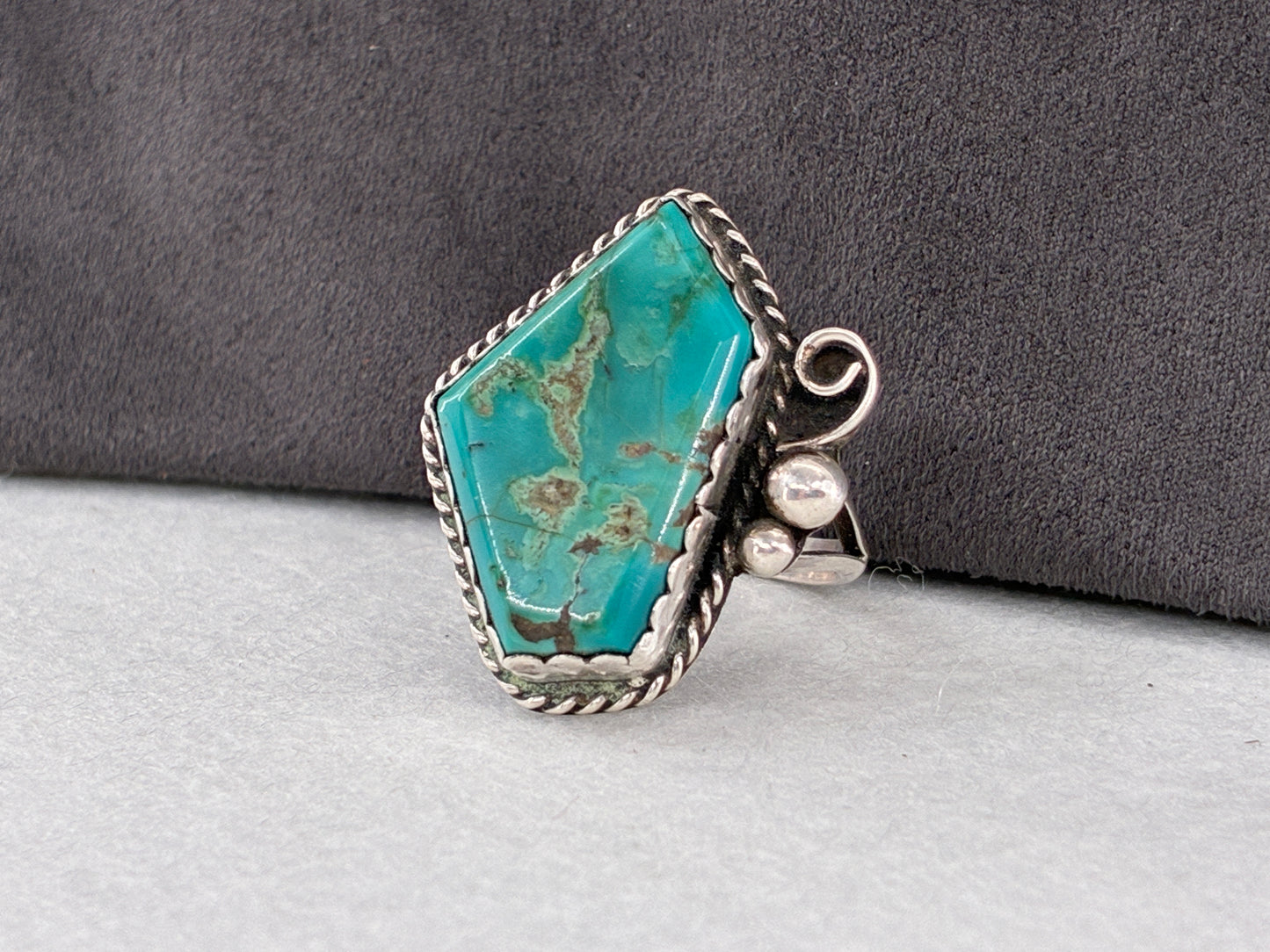 Rescued Sterling Silver Turquoise Ring Artisan Made