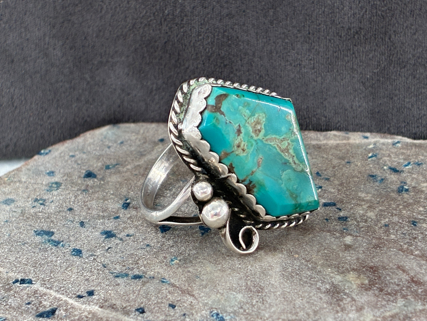 Rescued Sterling Silver Turquoise Ring Artisan Made