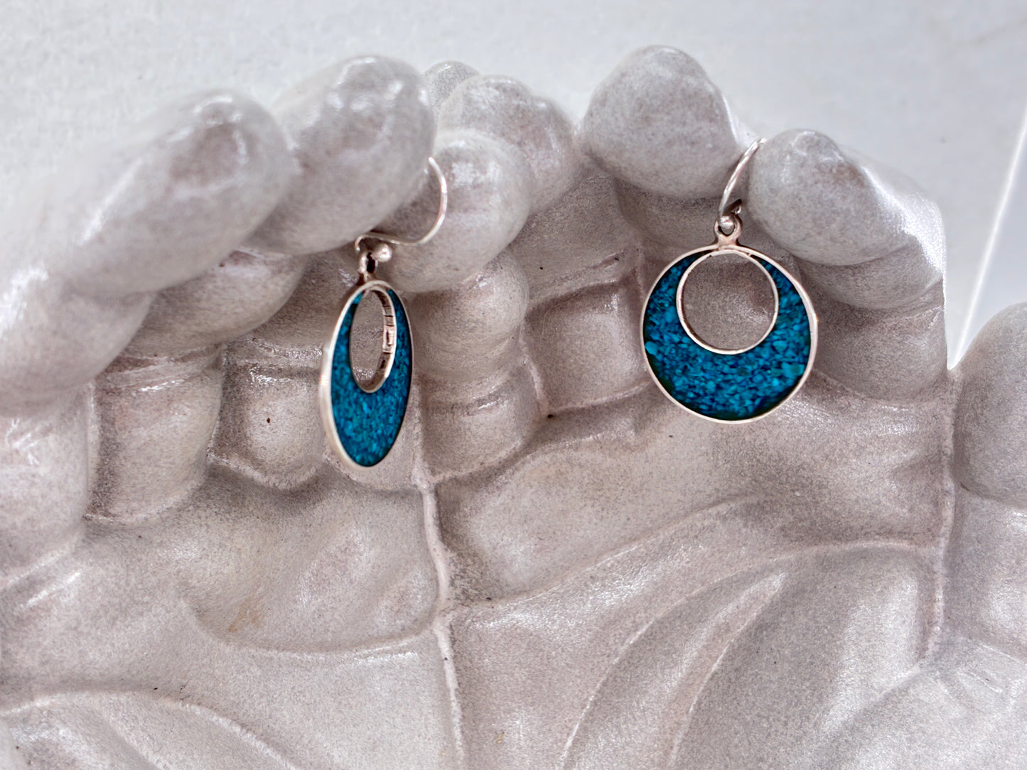 Turquoise Chip in Sterling Silver Fated Earrings