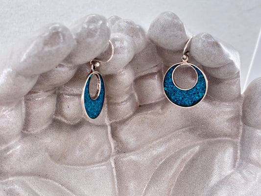 Turquoise Chip in Sterling Silver Fated Earrings
