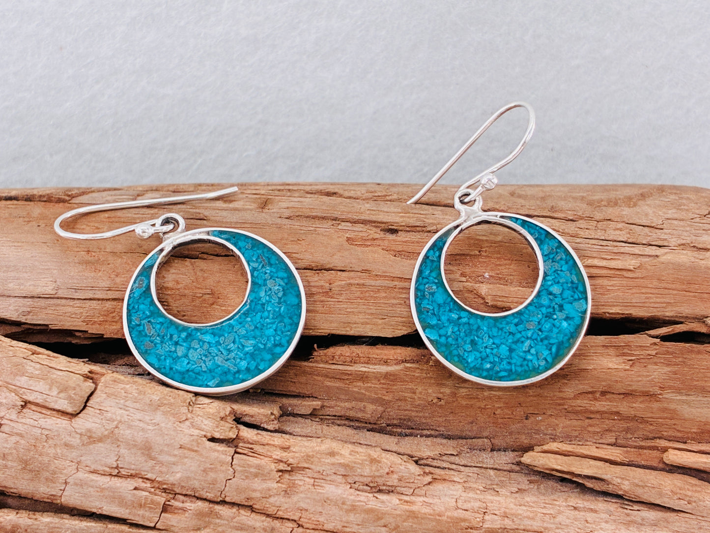 Turquoise Chip in Sterling Silver Fated Earrings