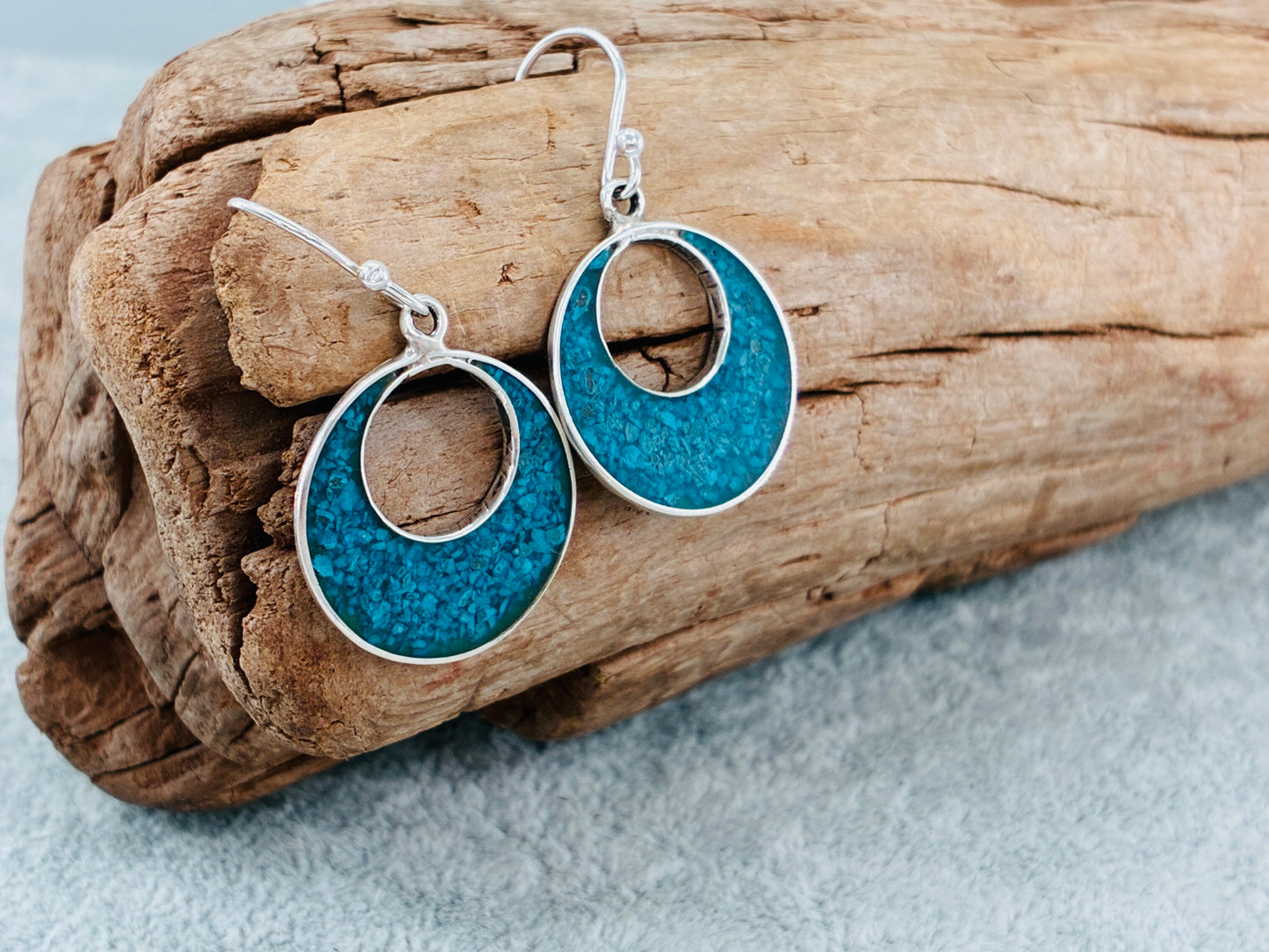 Turquoise Chip in Sterling Silver Fated Earrings