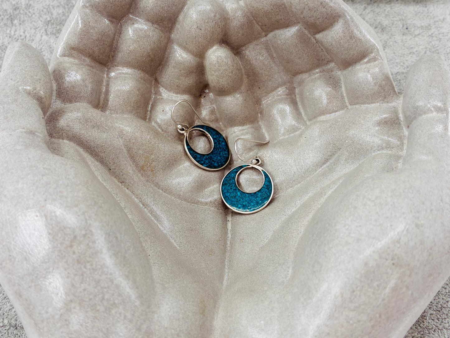 Turquoise Chip in Sterling Silver Fated Earrings