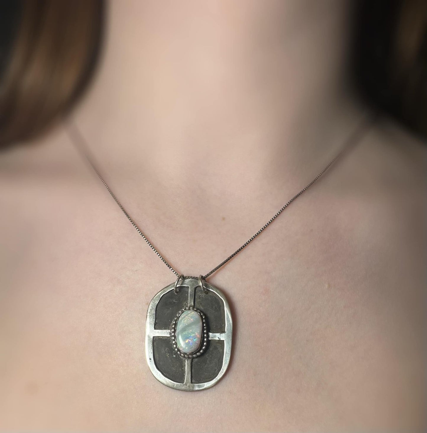 Opal Shield Necklace