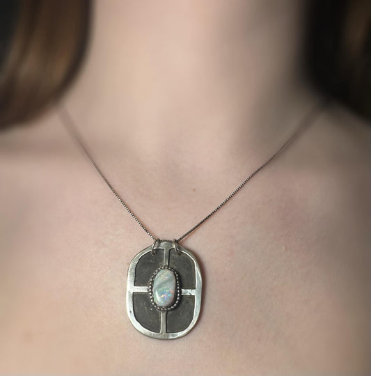 Opal Shield Necklace