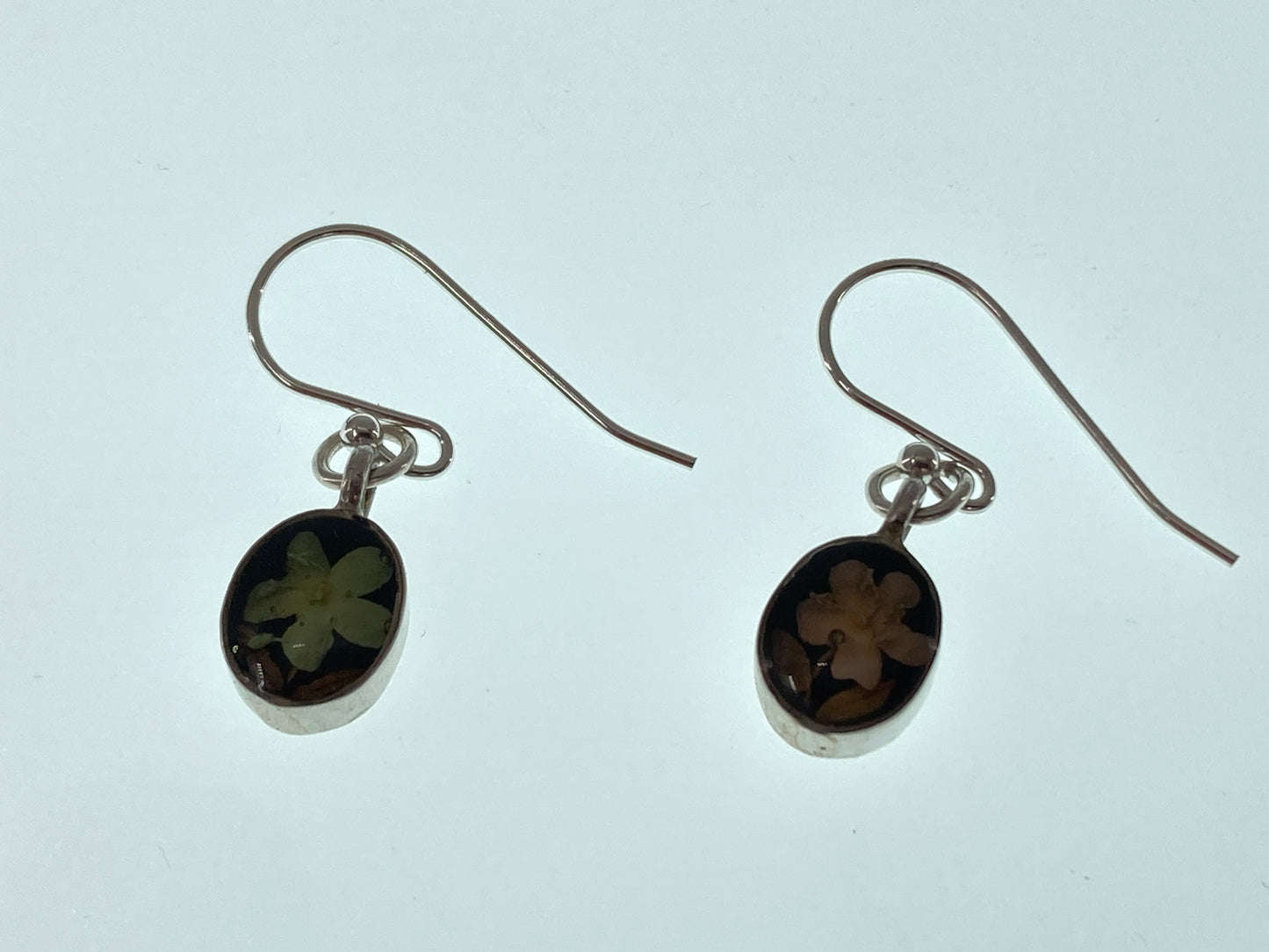 Green and Orange Resin set Flower Earrings