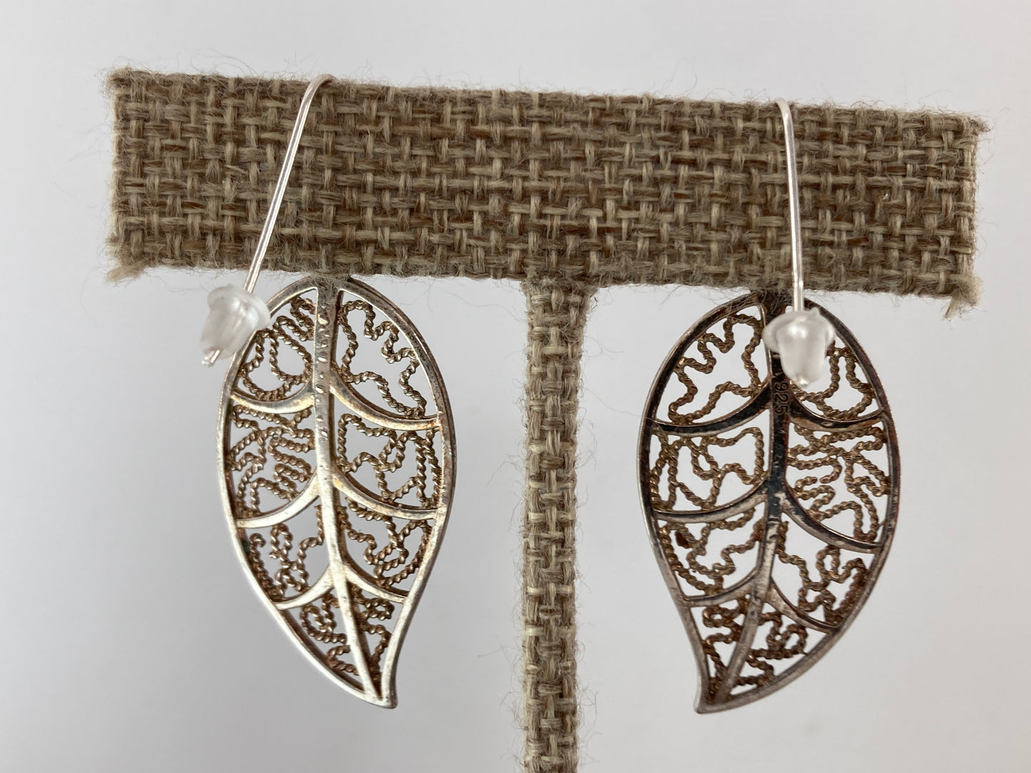 Sterling Cage Leaf Earrings