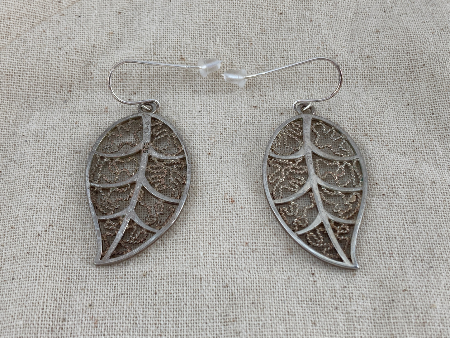 Sterling Cage Leaf Earrings
