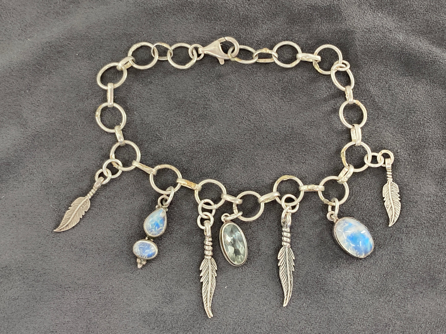 Prasiolite & Rainbow Moonstone Bracelet