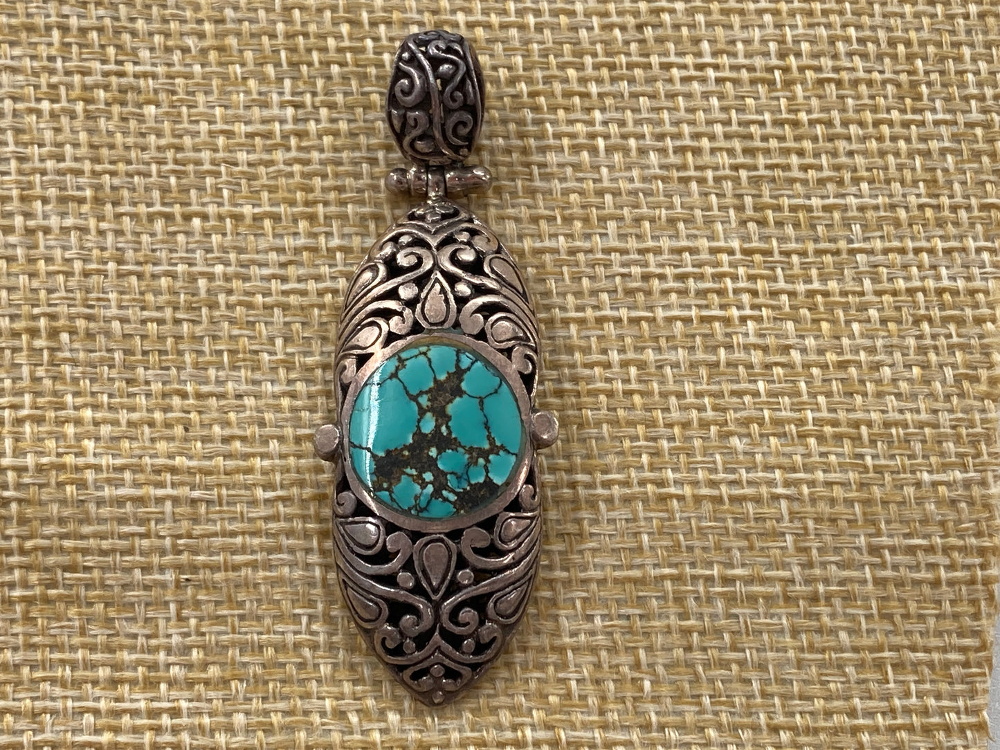 Hubei Turquoise Sterling Silver Pendant