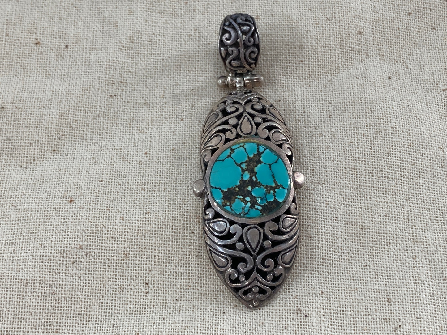 Hubei Turquoise Sterling Silver Pendant