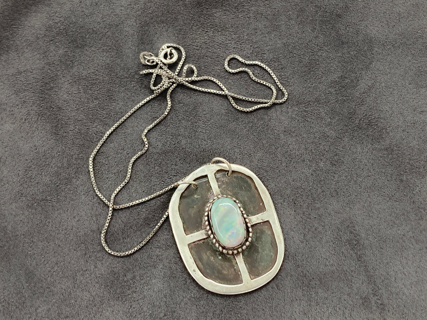 Opal Shield Necklace
