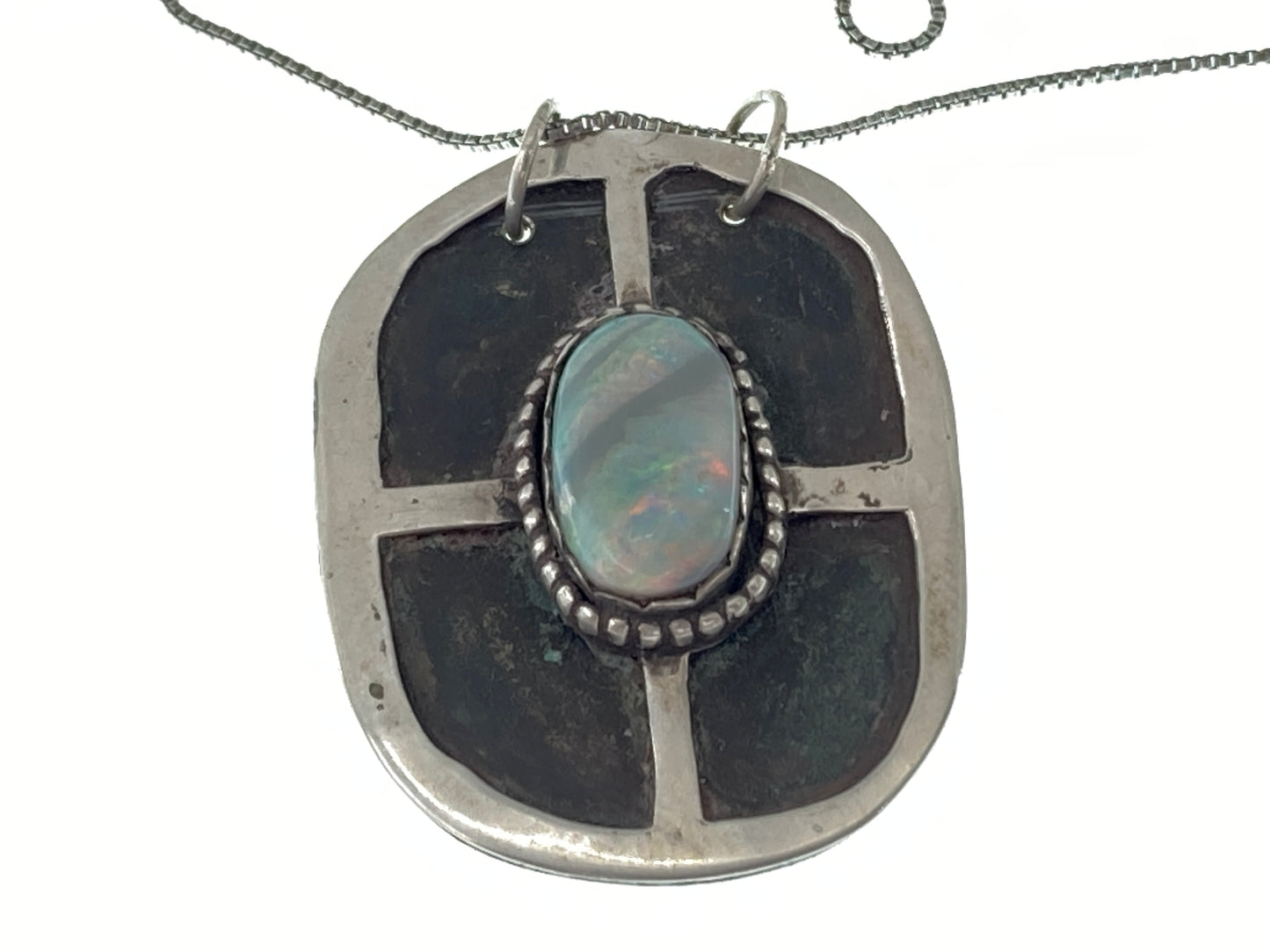Opal Shield Necklace
