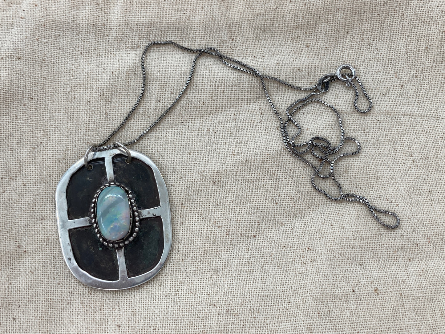 Opal Shield Necklace