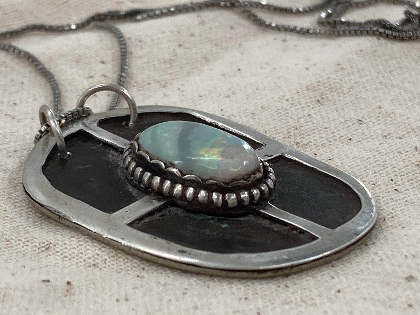 Opal Shield Necklace
