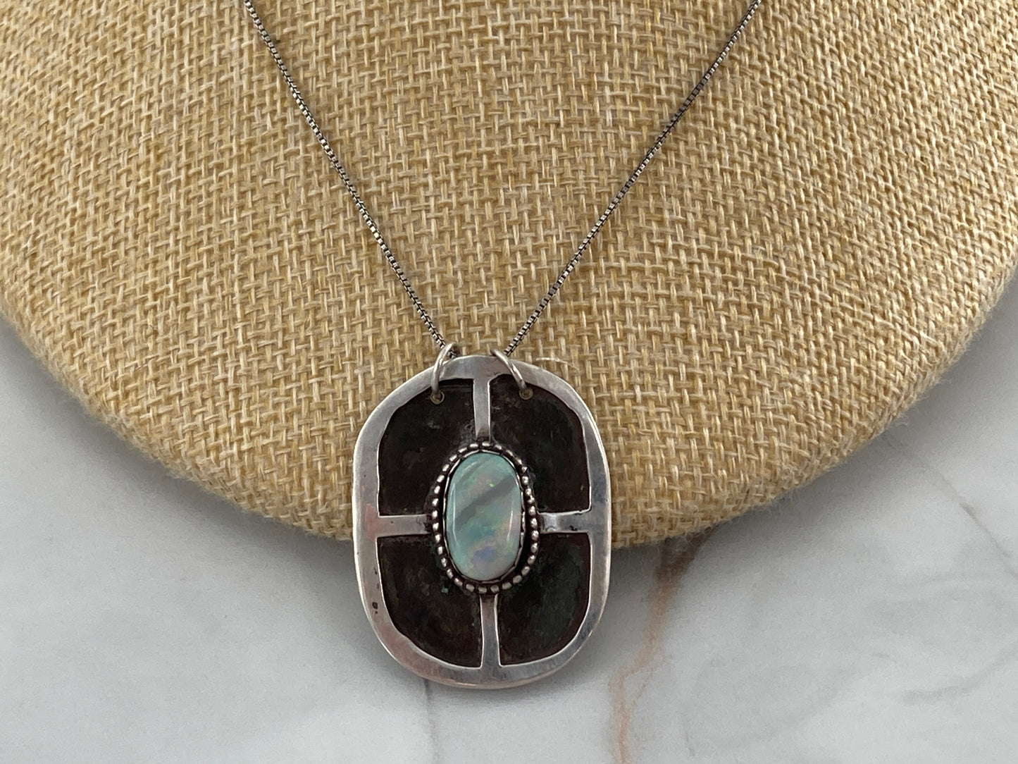 Opal Shield Necklace