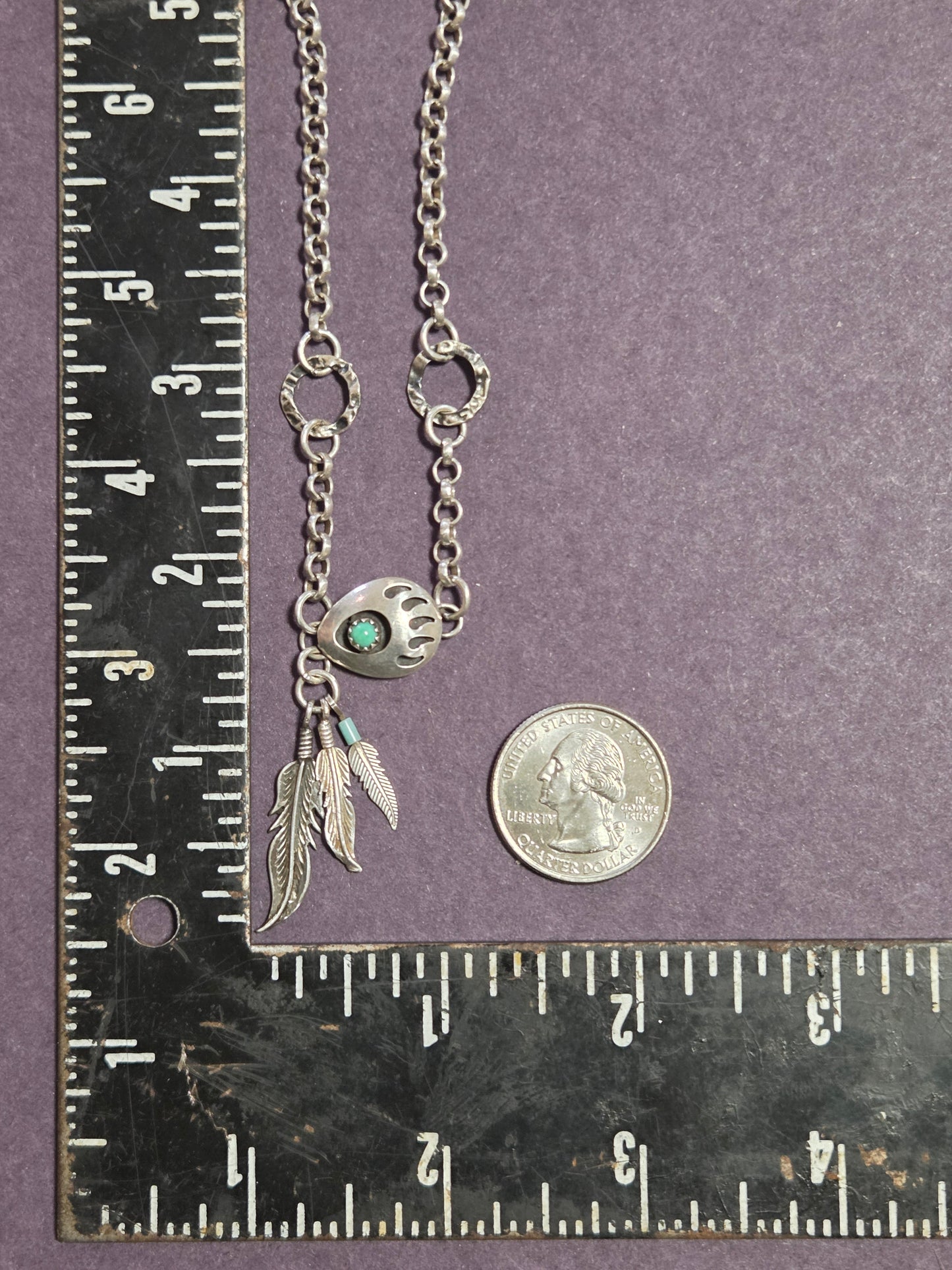 Bear Claw and Feathers Necklace