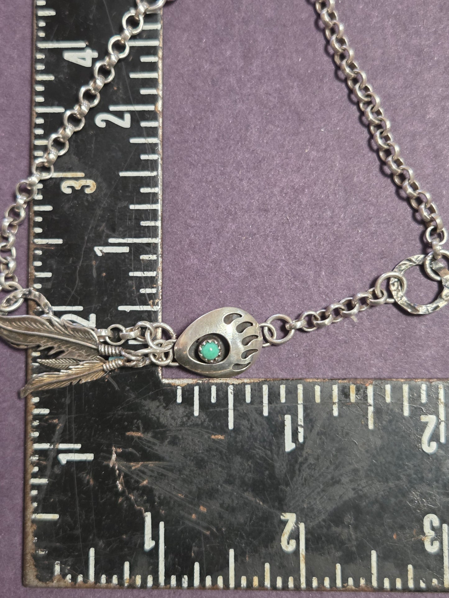 Bear Claw and Feathers Necklace