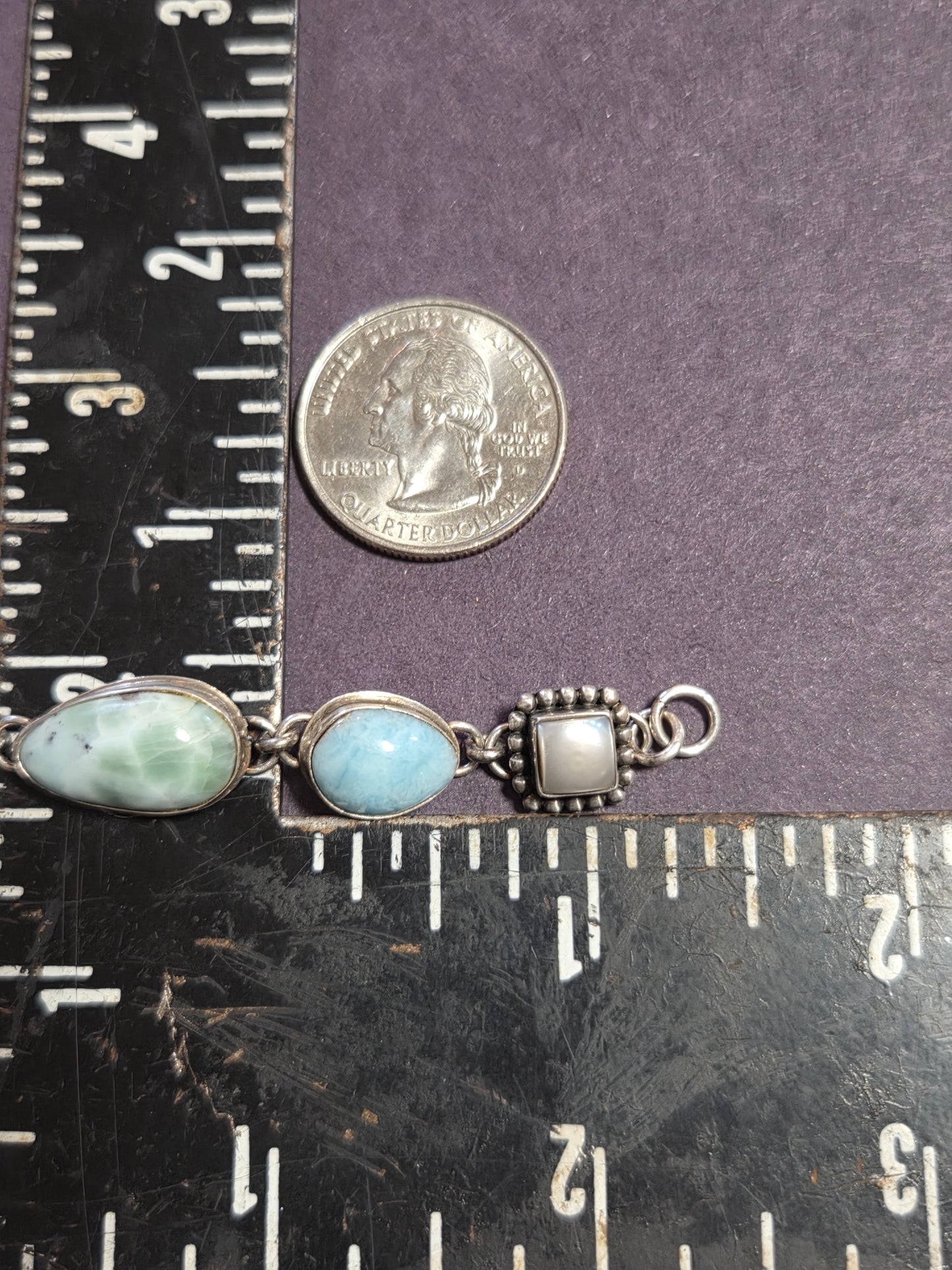 Larimar and Pearl Impossible Bracelet