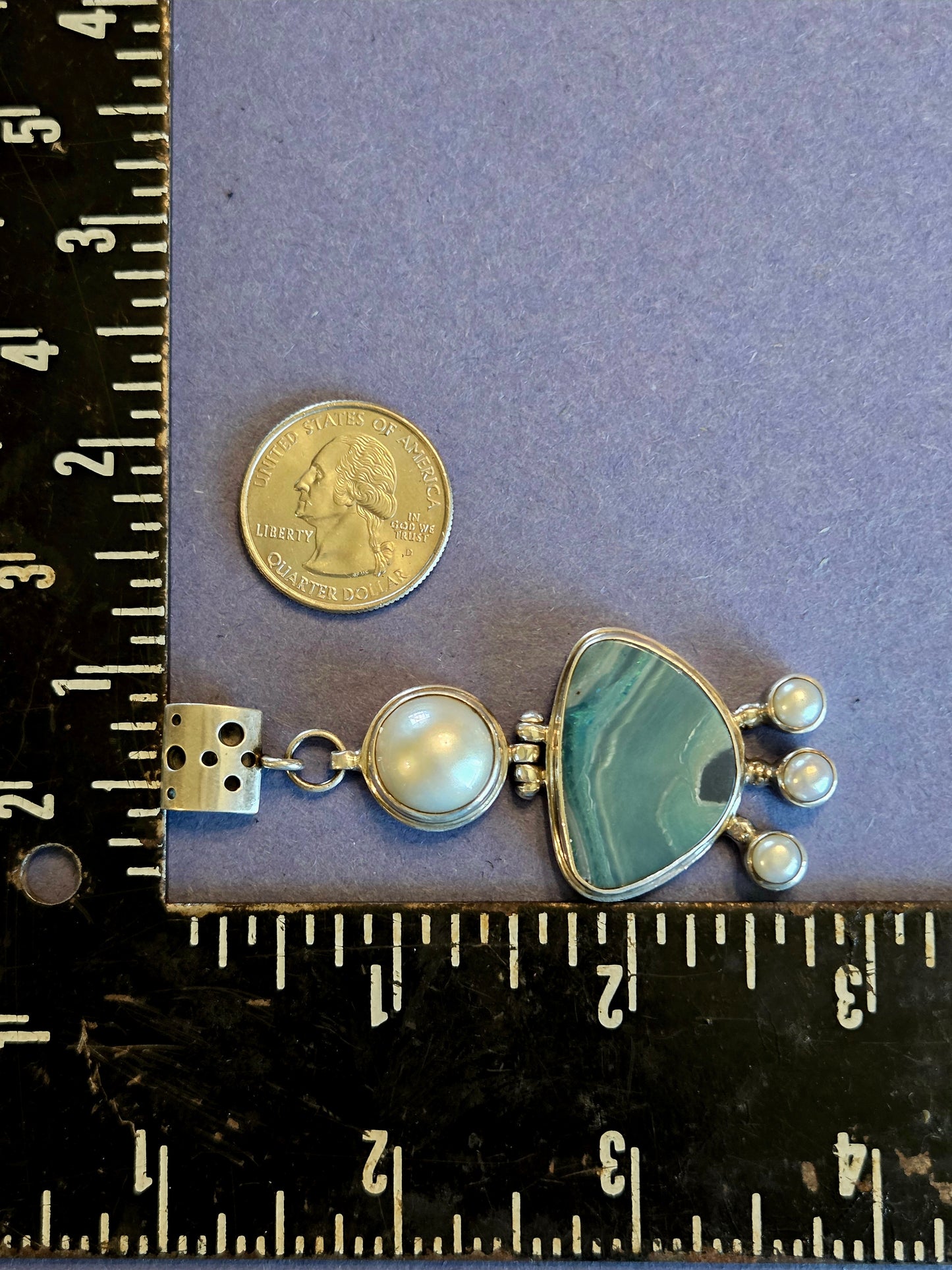 Pearls and Opalized Agate Pendant