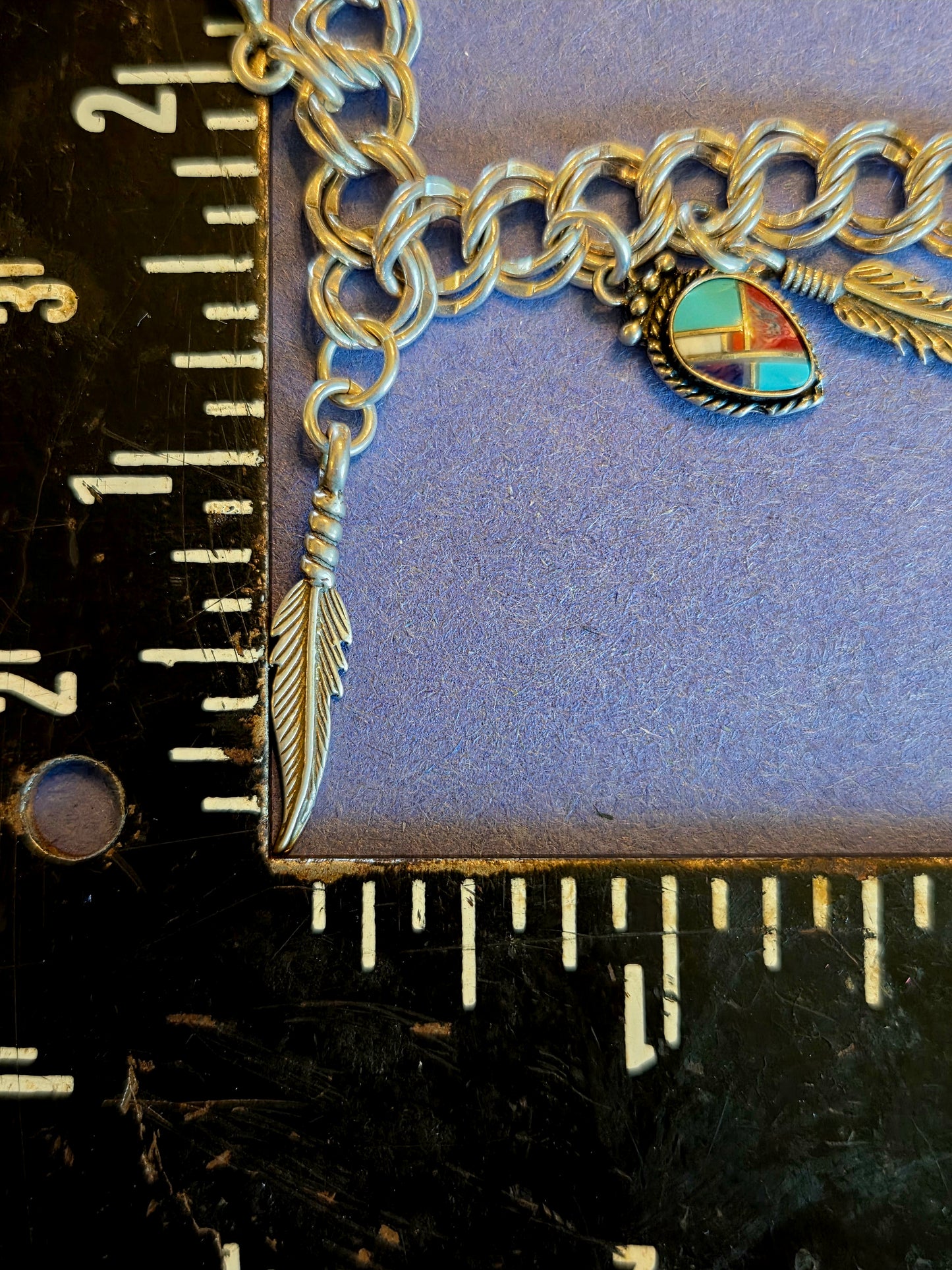 Feathers and Gems Charm Bracelet