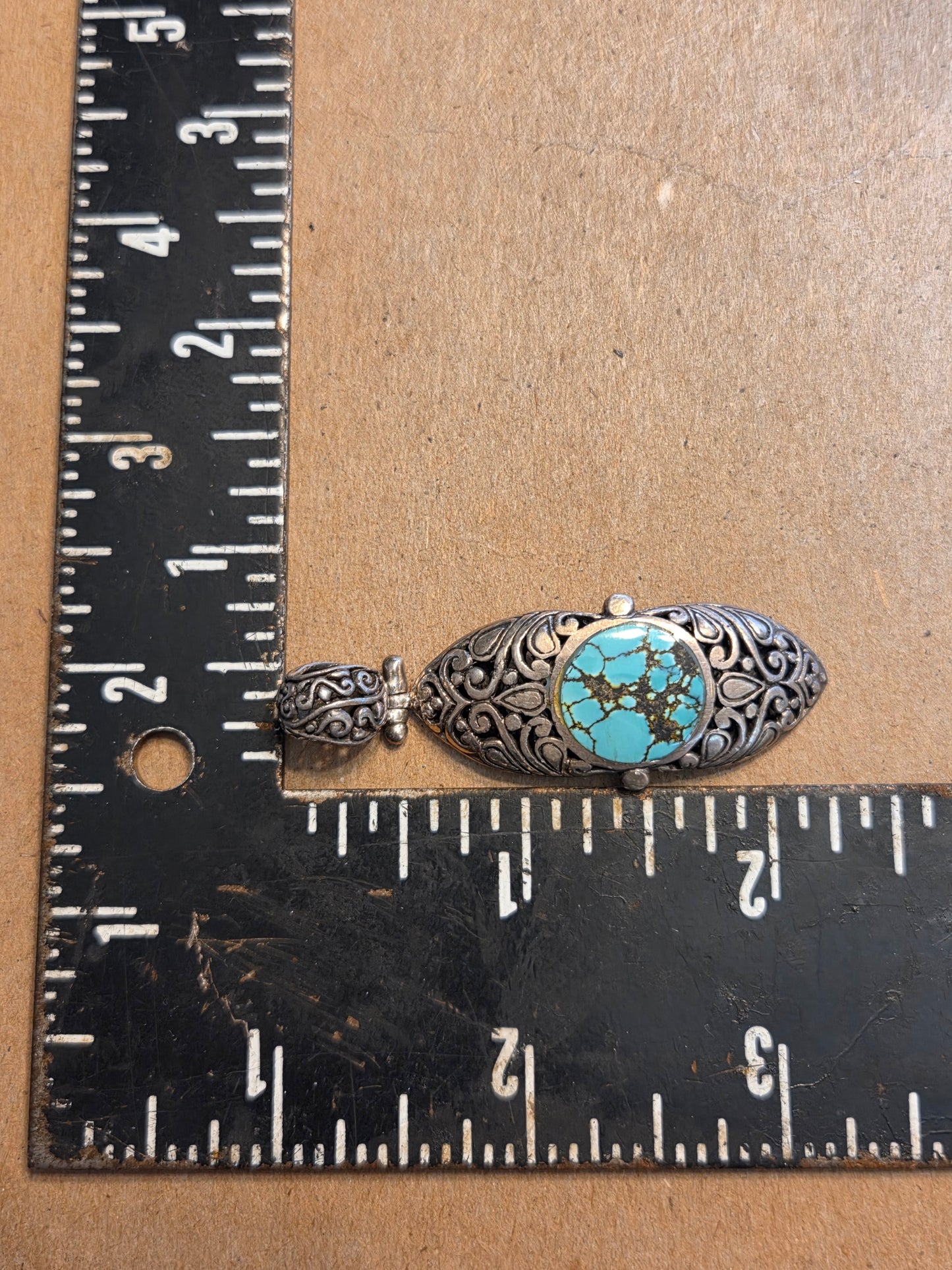Hubei Turquoise Sterling Silver Pendant