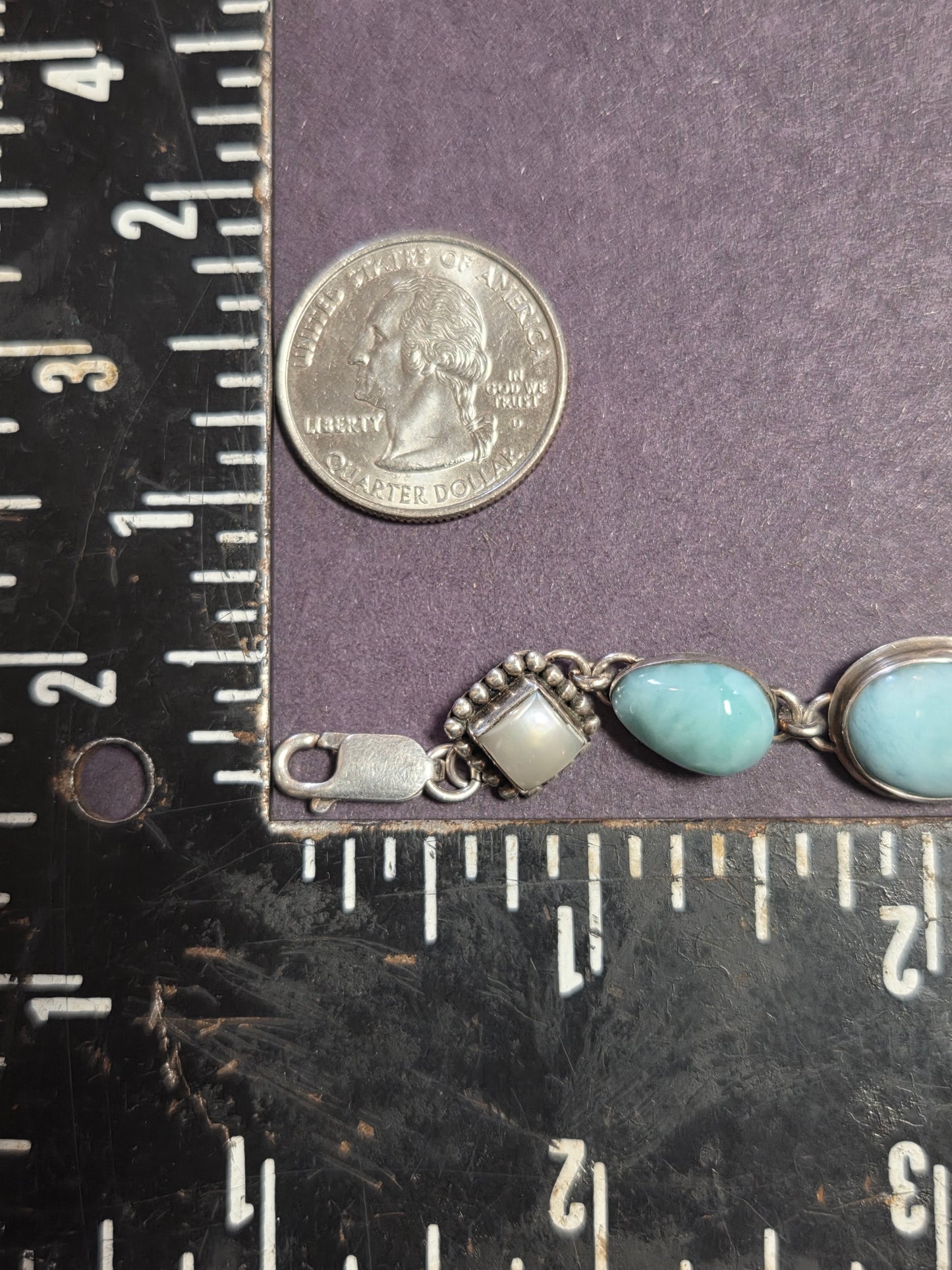 Larimar and Pearl Impossible Bracelet