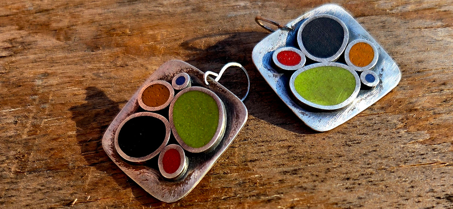 Polymer Clay in Sterling Silver Artisan Earrings