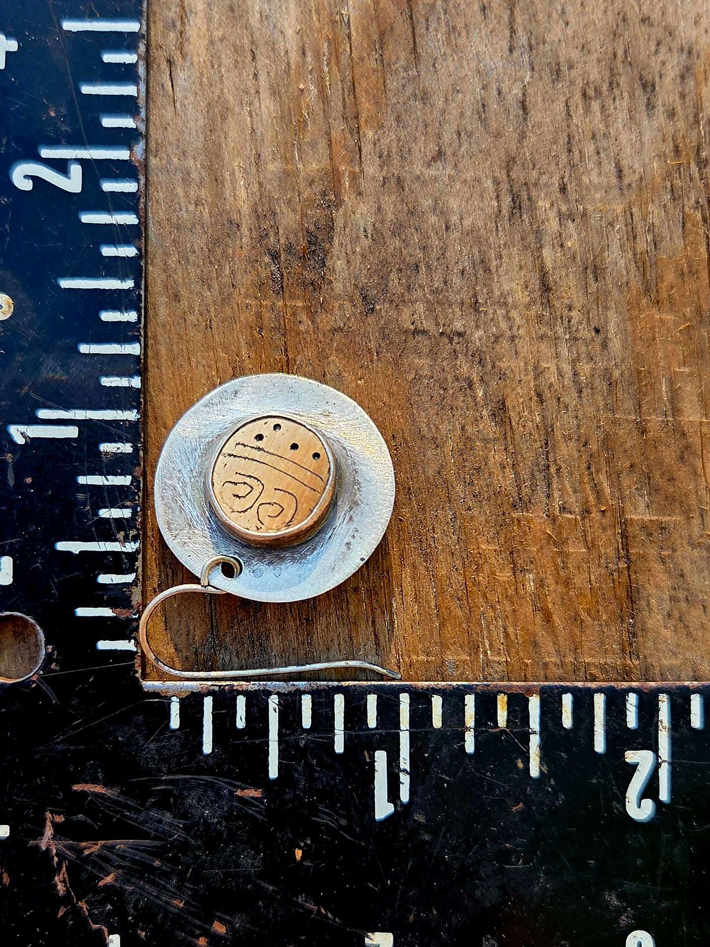 Etched Wood in Sterling Silver Earrings
