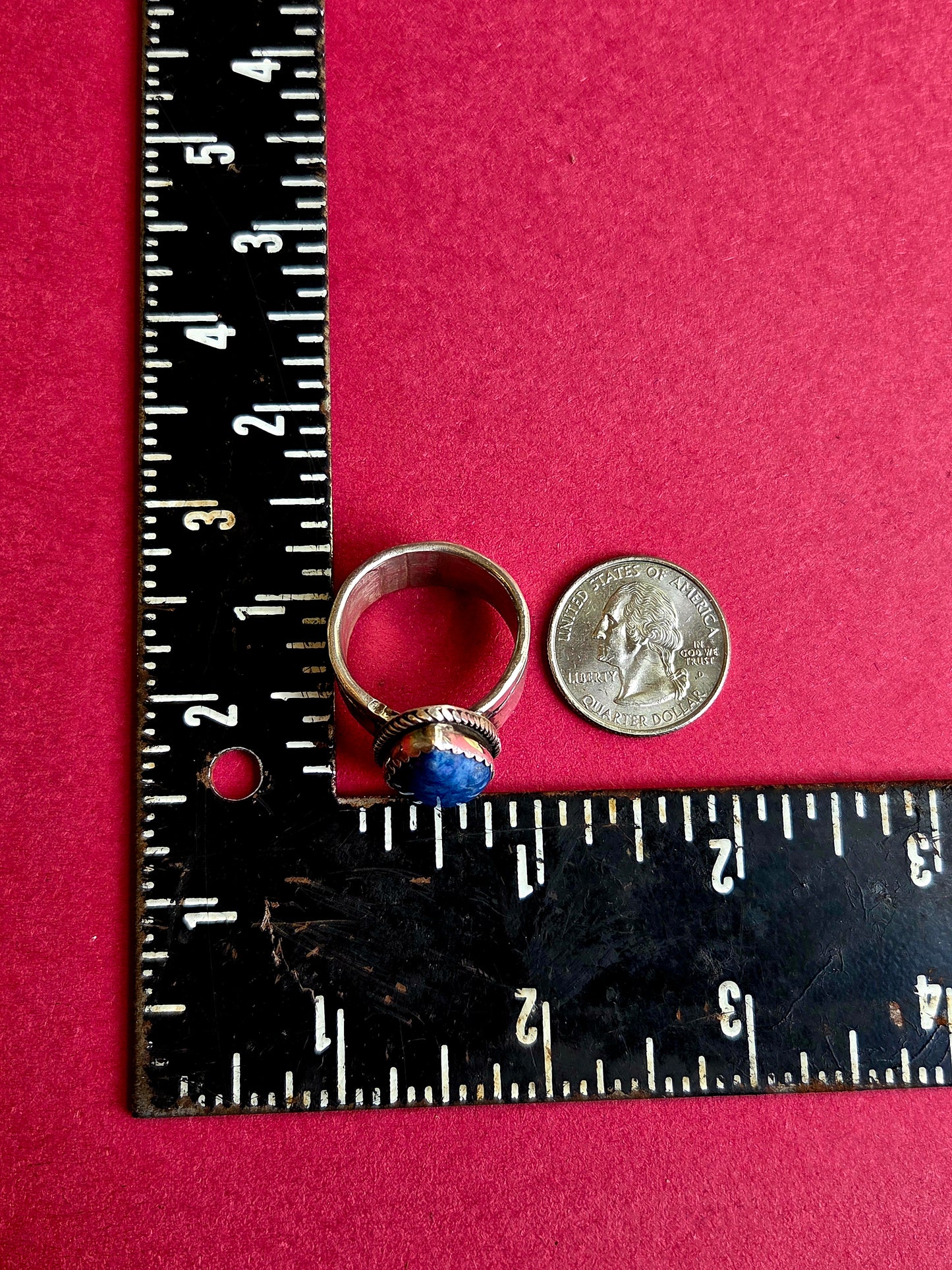 Denim Lapis Teardrop Ring