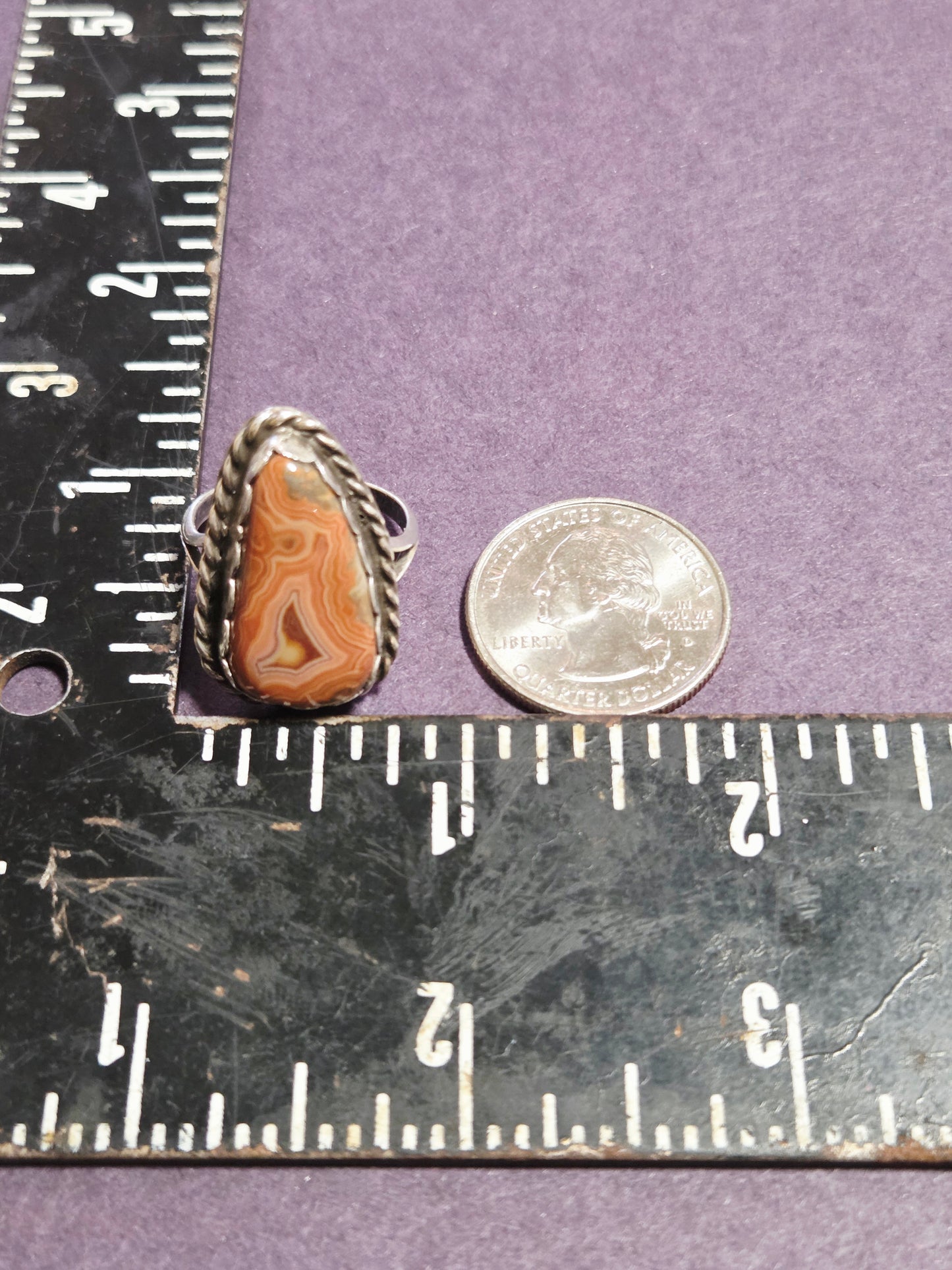 Red Lace Agate Ring