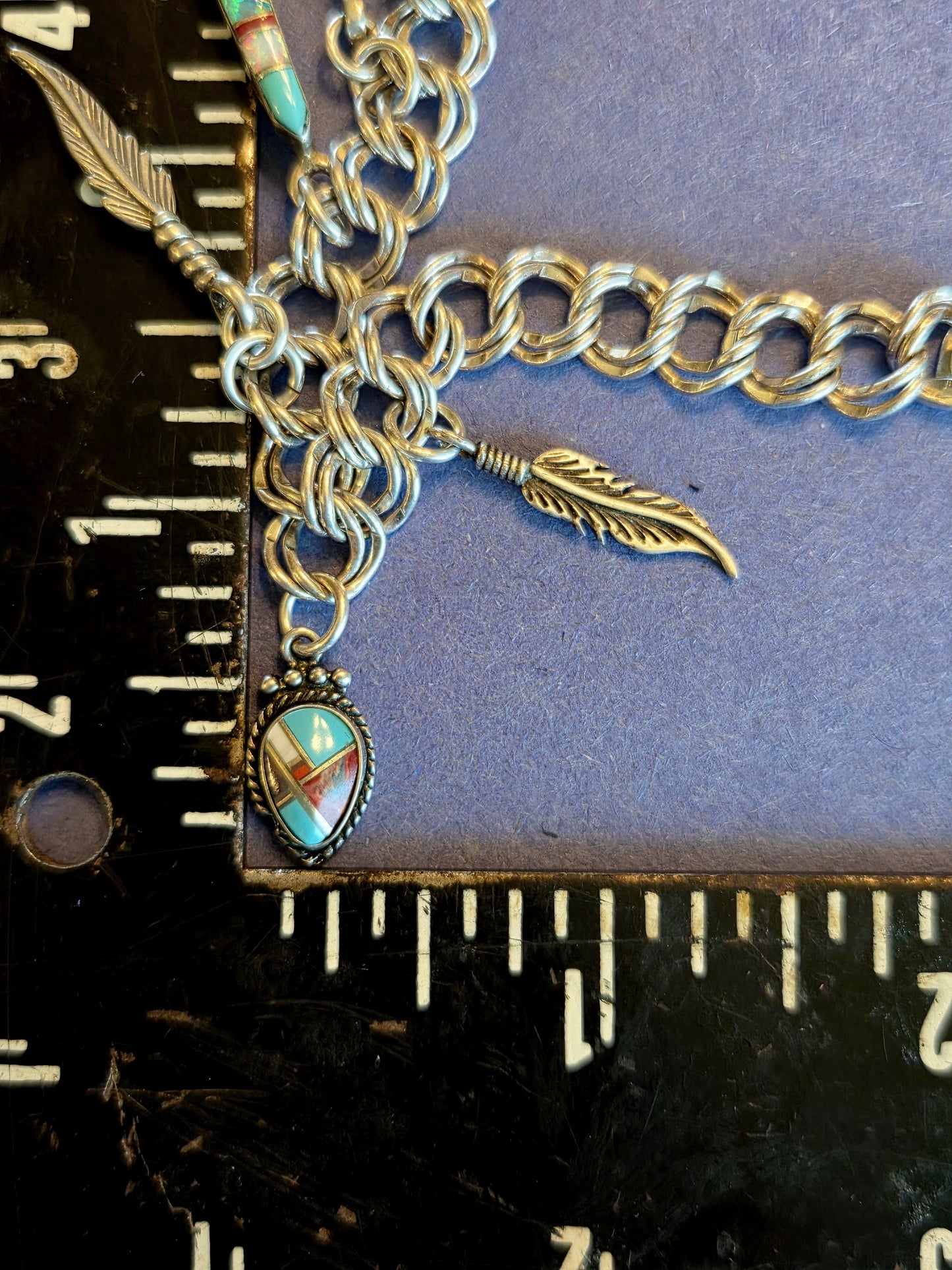 Feathers and Gems Charm Bracelet