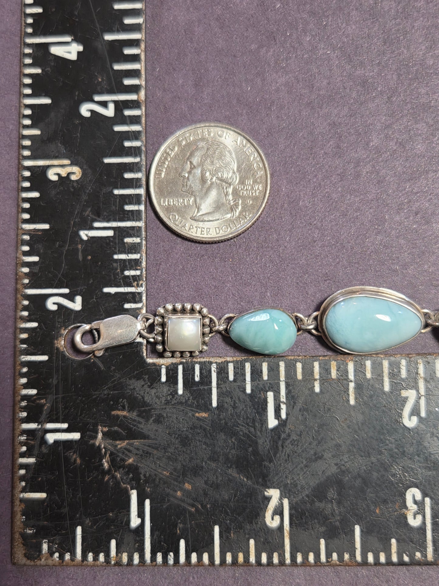 Larimar and Pearl Impossible Bracelet