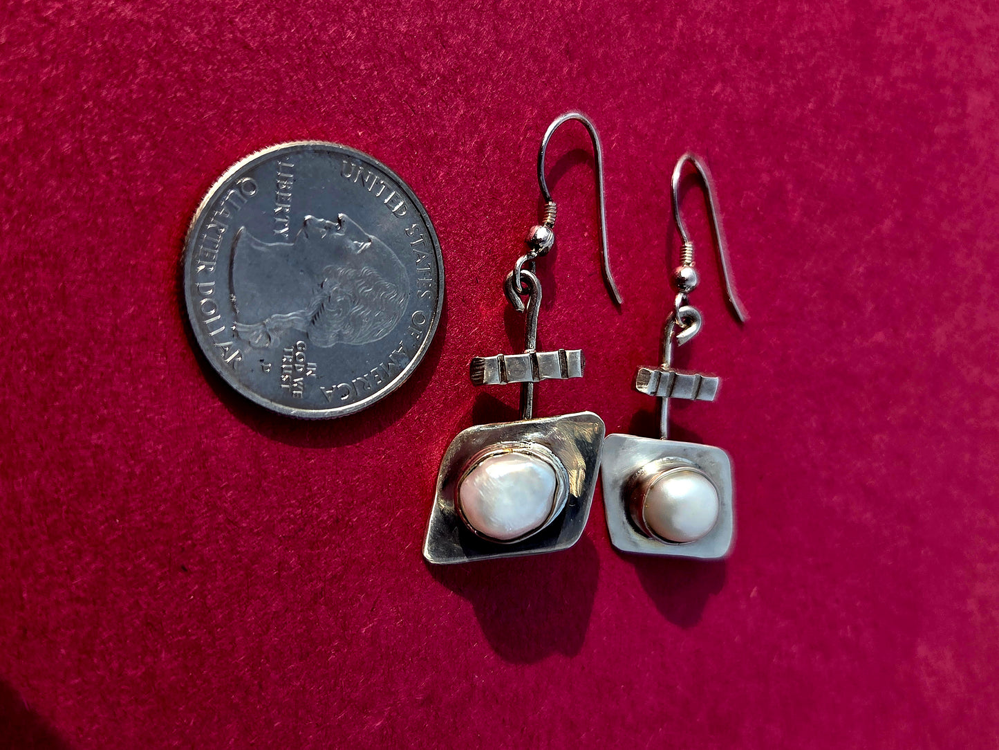 Rescued Pearl and Sterling Silver Earrings