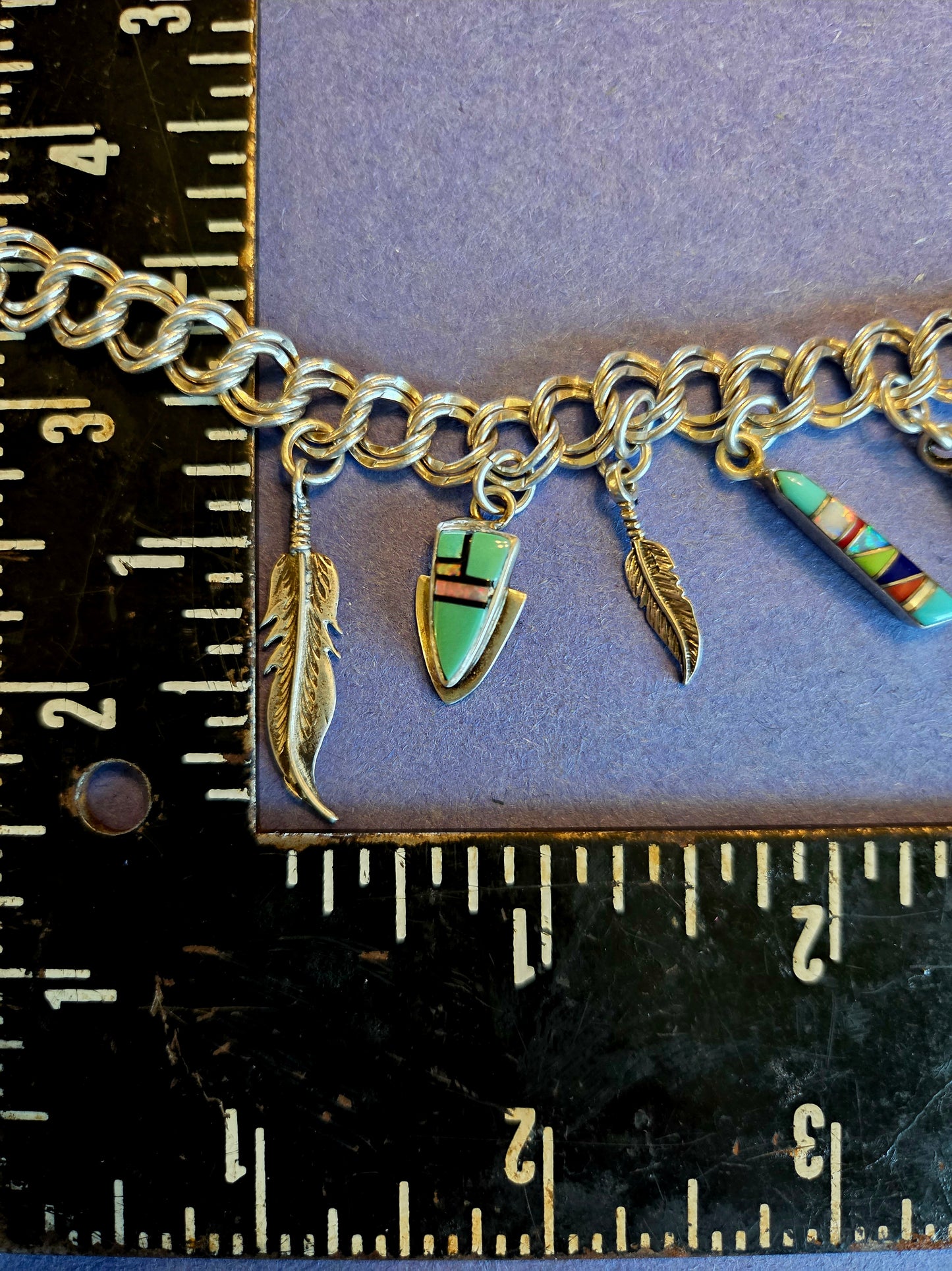 Feathers and Gems Charm Bracelet