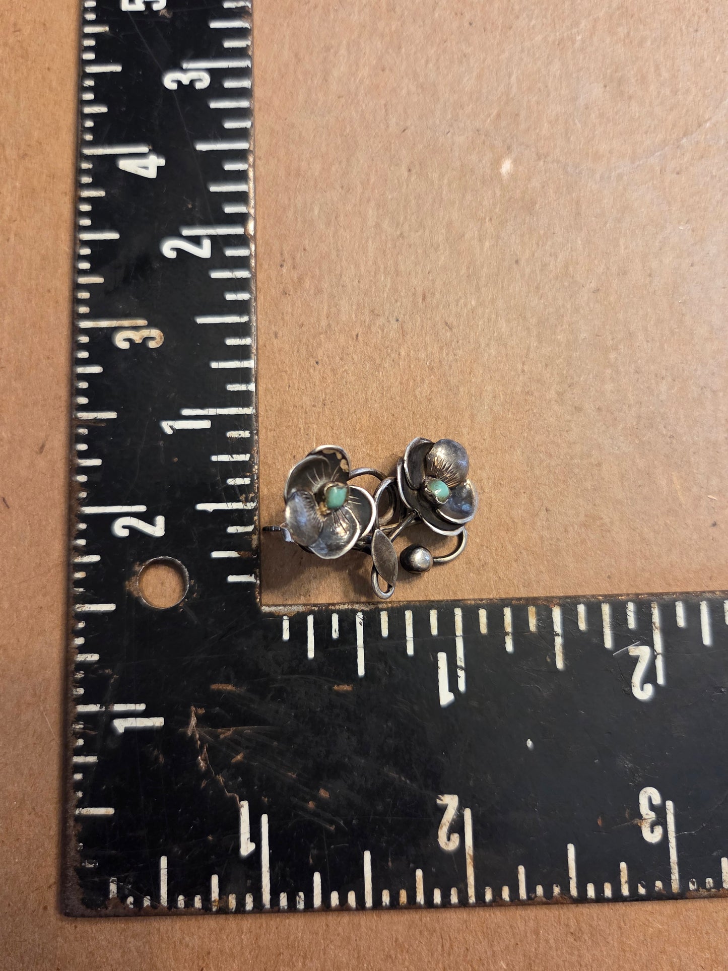Variscite Flower Post Earrings