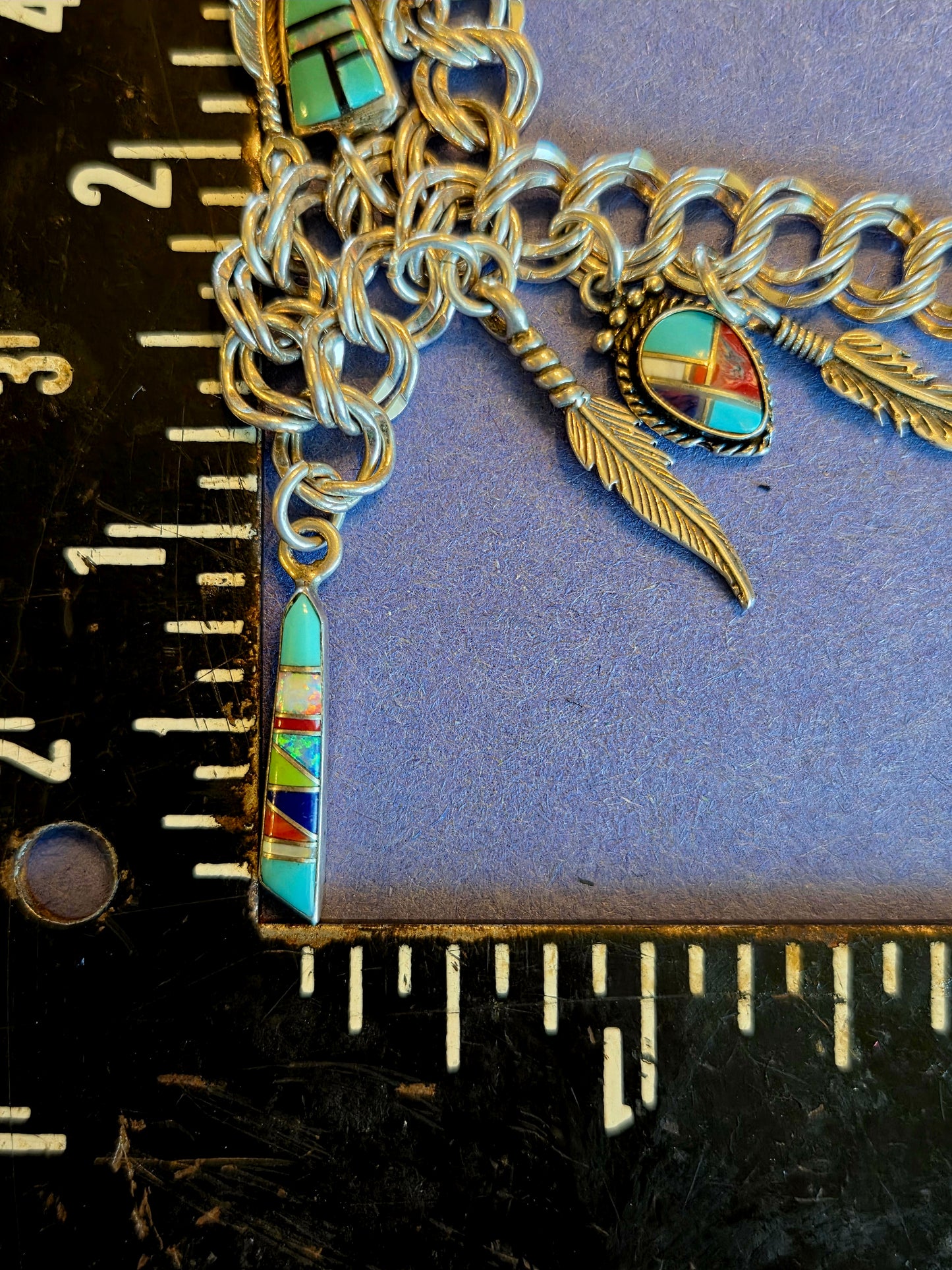 Feathers and Gems Charm Bracelet