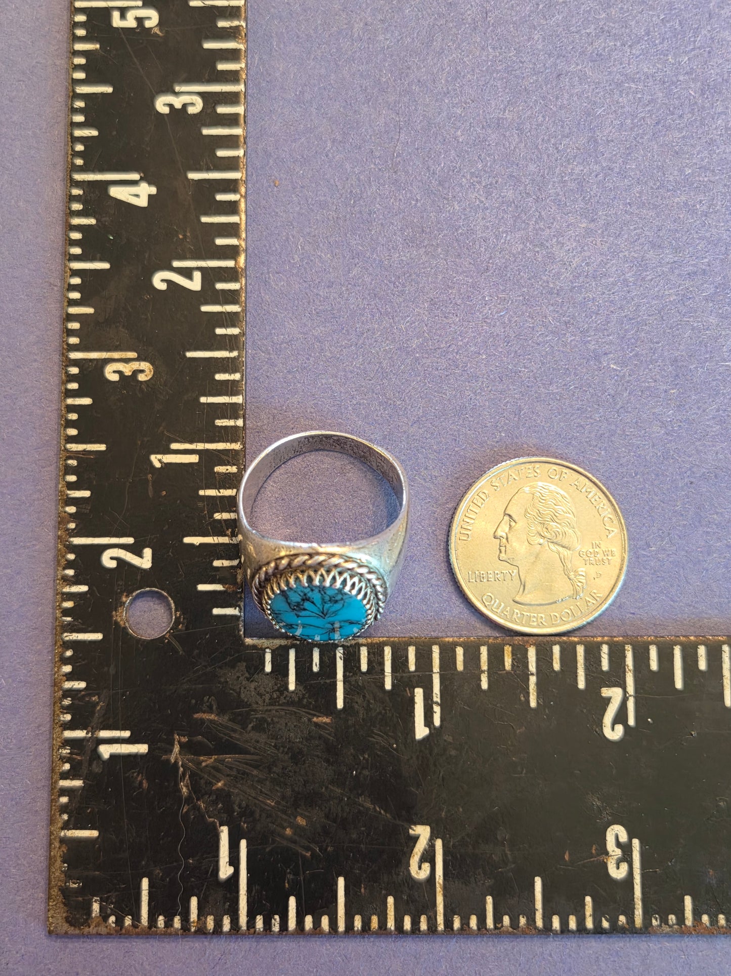 Vintage Taxco Simulated Turquoise Ring