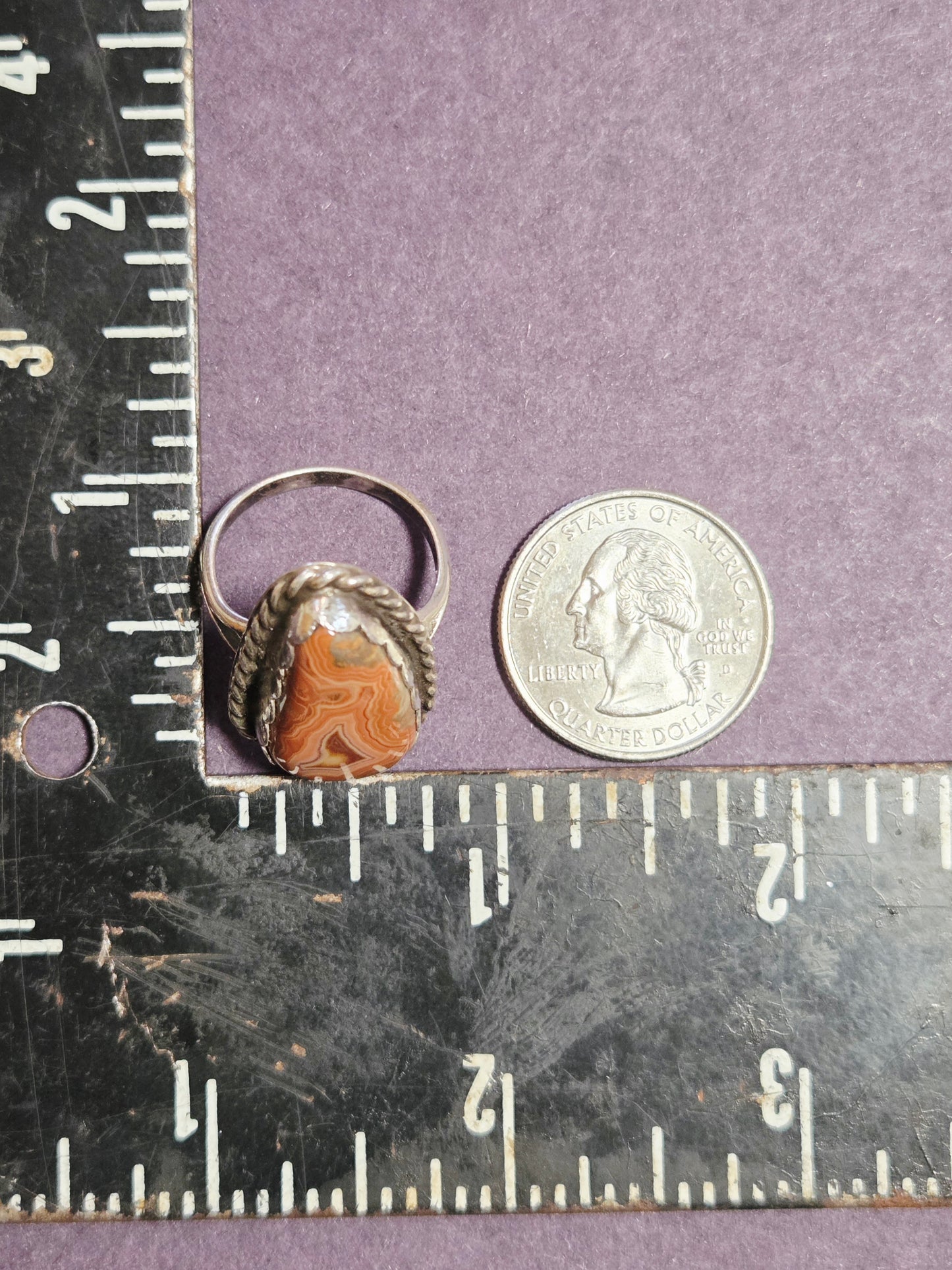 Red Lace Agate Ring