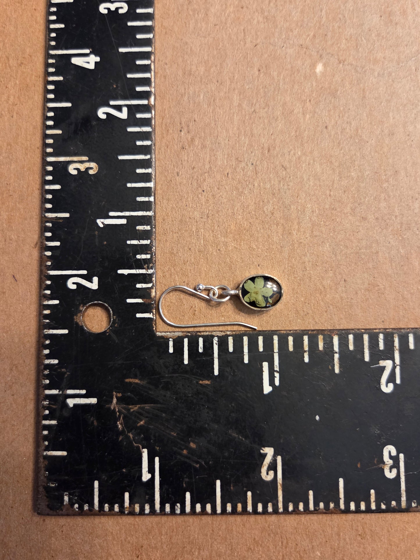 Green and Orange Resin set Flower Earrings