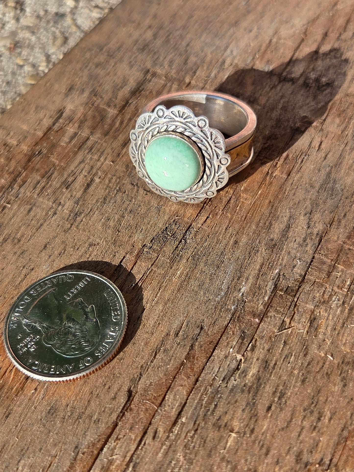Jadeite and 14K Gold Mountain Ring