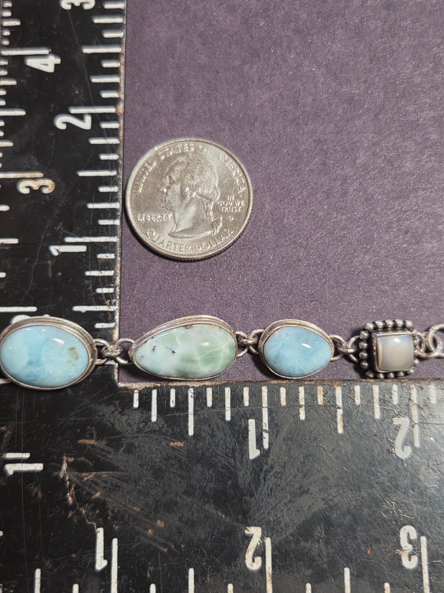 Larimar and Pearl Impossible Bracelet