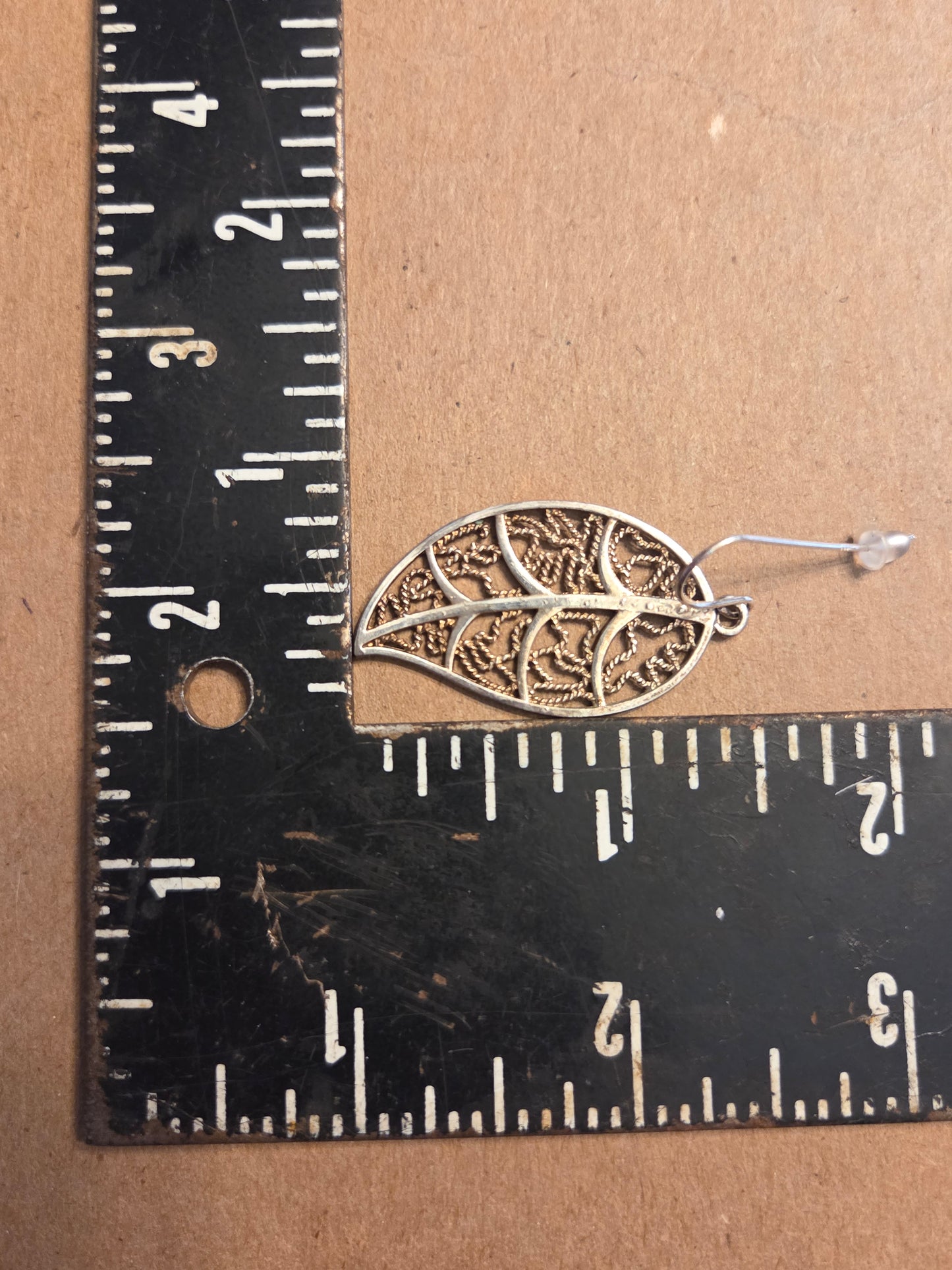 Sterling Cage Leaf Earrings