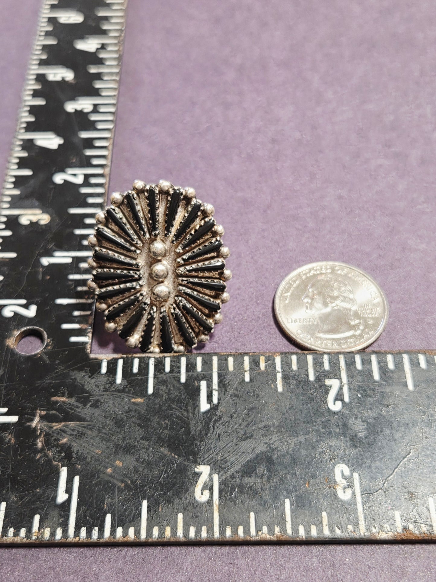 Black Onyx Needlepoint Rescued Only Ring