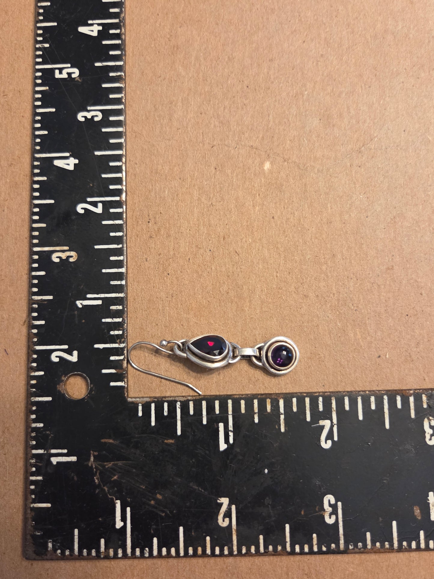 Garnet and Amethyst Rescued Earrings #1