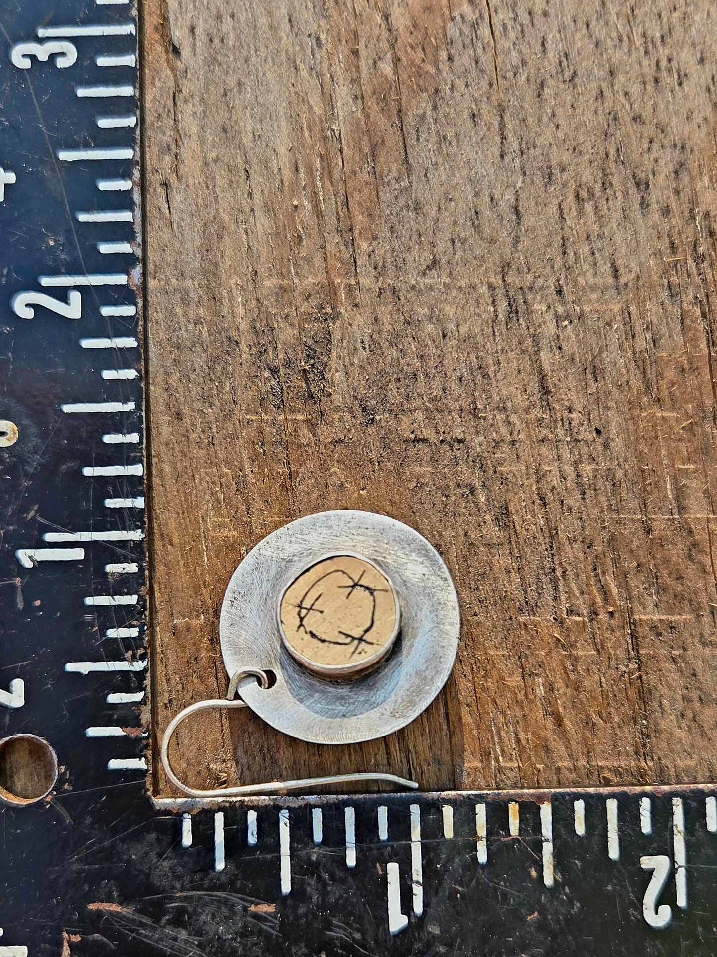 Etched Wood in Sterling Silver Earrings