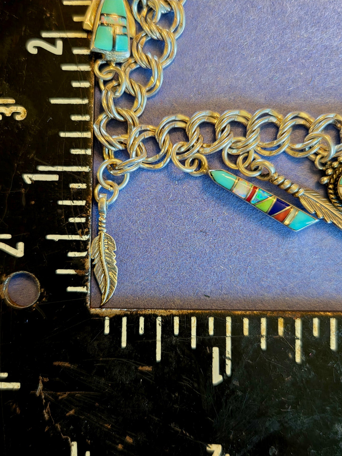 Feathers and Gems Charm Bracelet