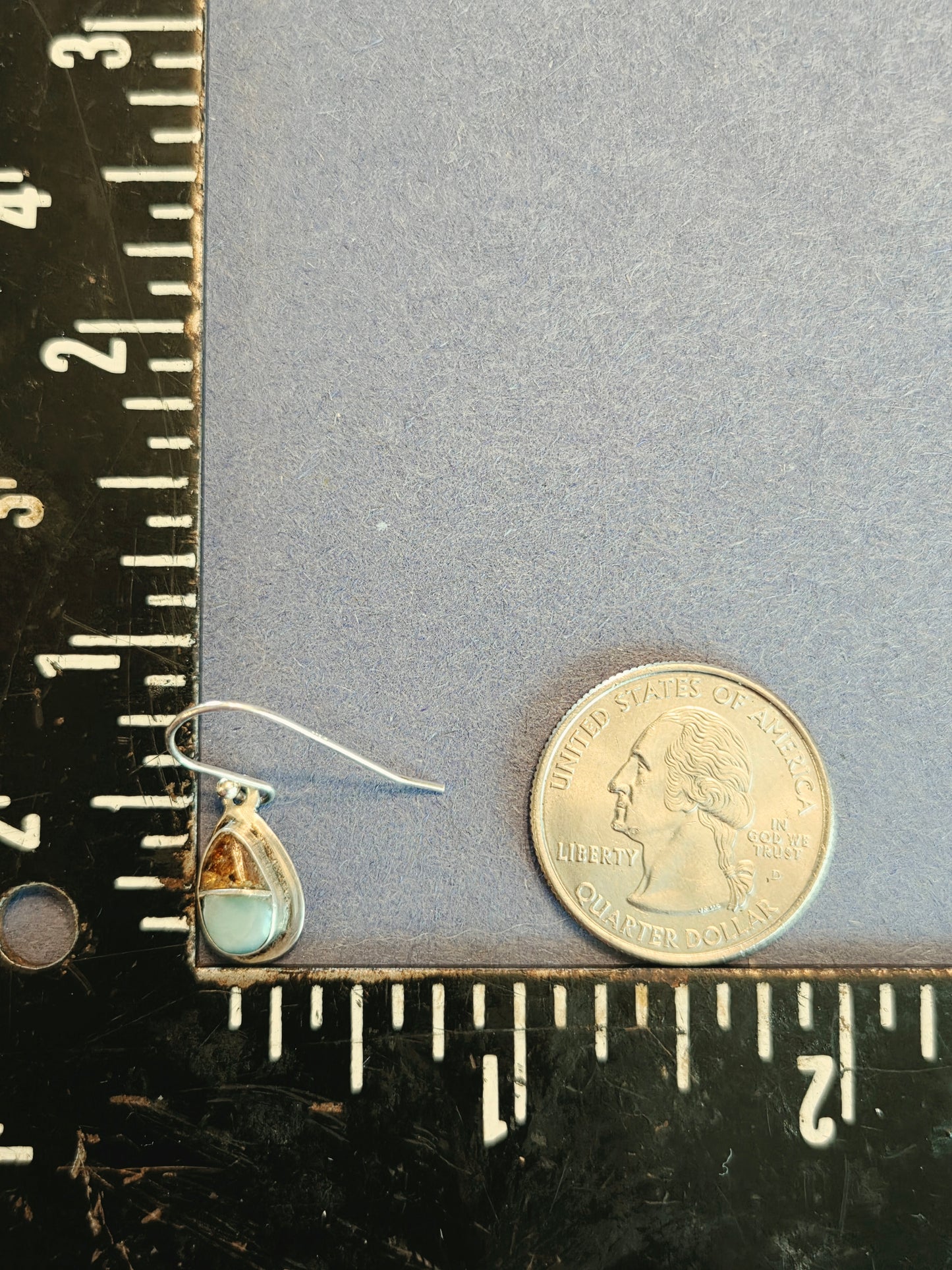 Amber Larimar Earrings #2