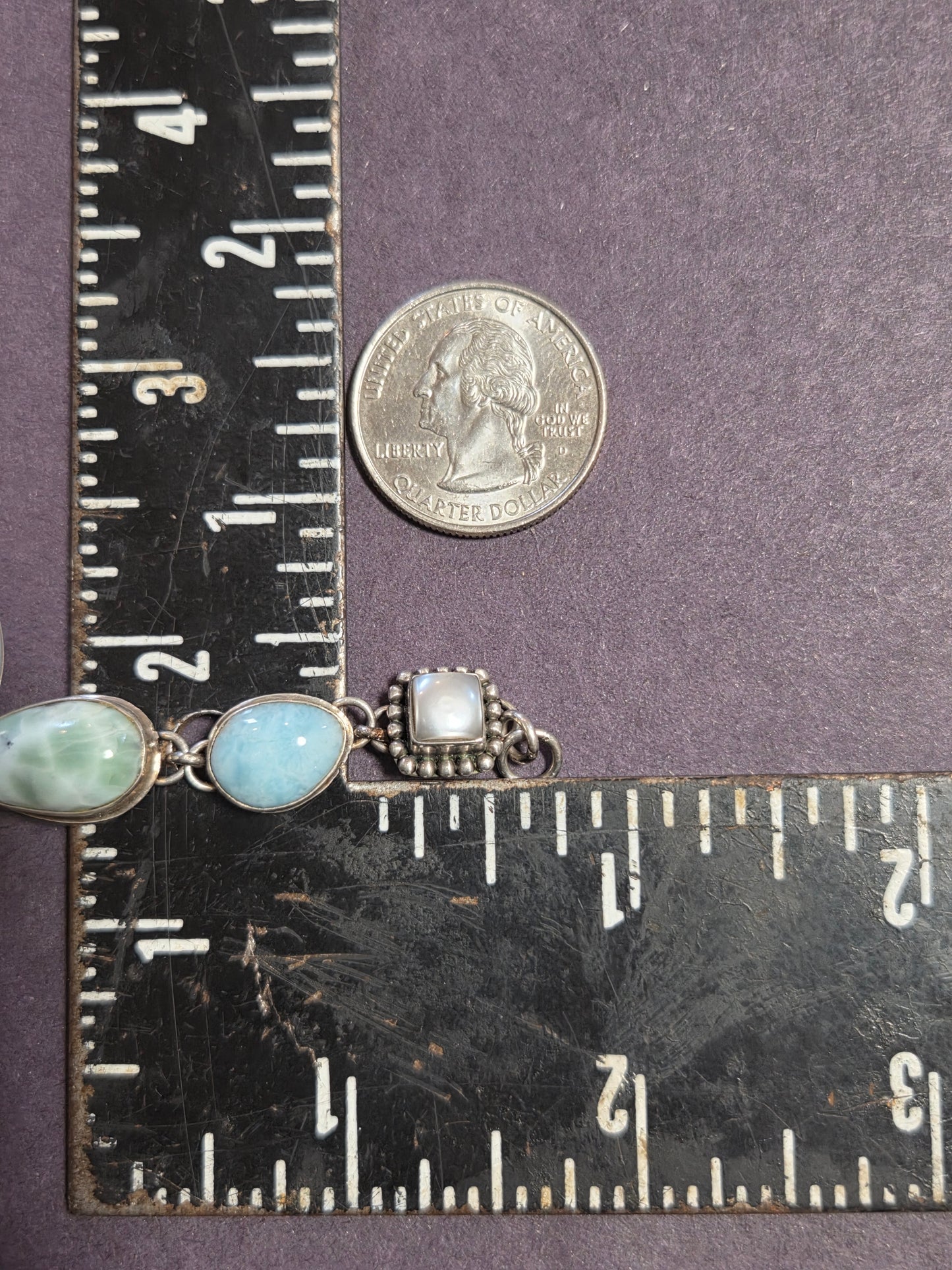 Larimar and Pearl Impossible Bracelet