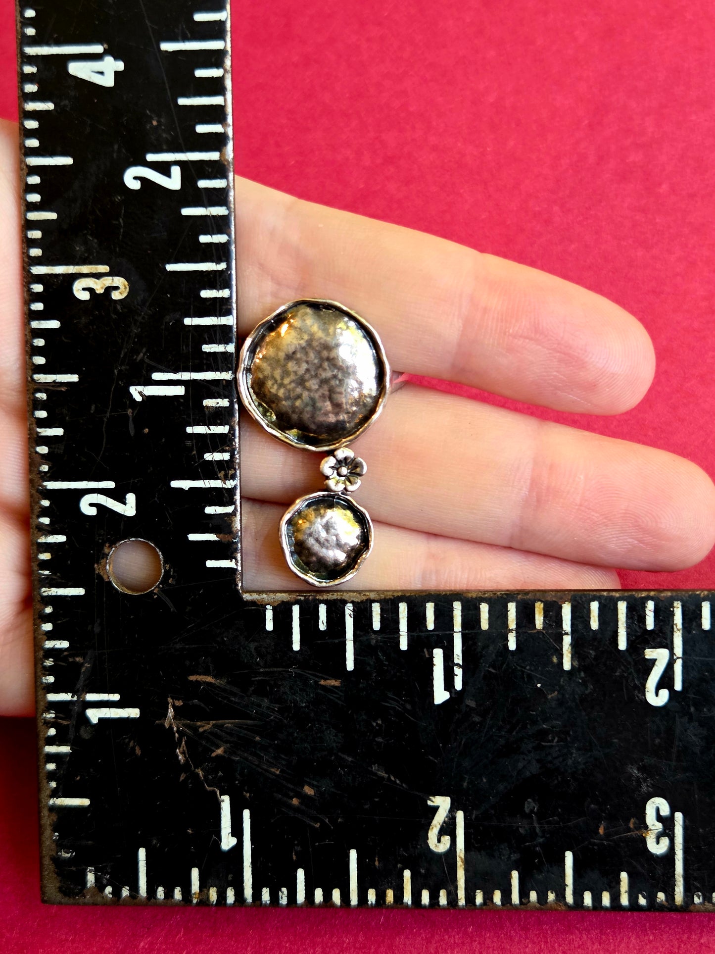 Double Trouble Sterling Bubbles Ring